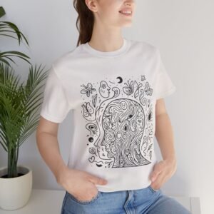 15872817486207978129_2048.jpeg Psychedelic Floral Headline Tee — Hand-Drawn Doodle Art T-Shirt